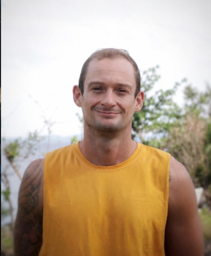 Matthew Hill, the UK's deepest freediver, on the hillside above Soufrière