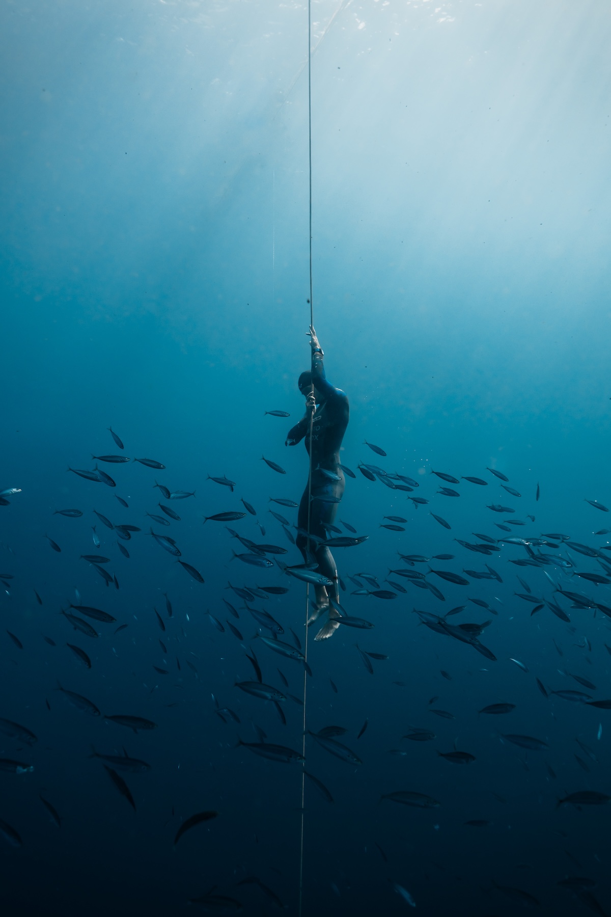 Founder and head coach on a deep dive in Soufrière Bay
