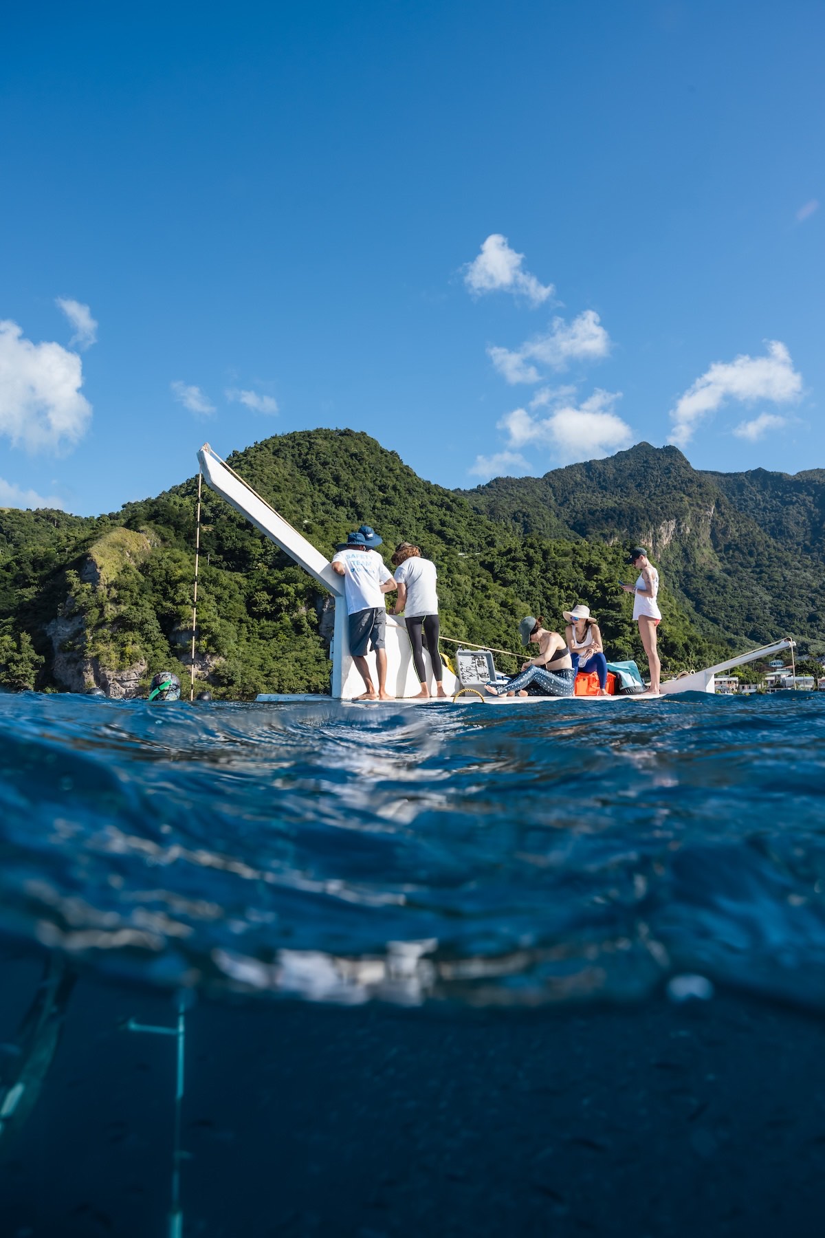The Blue Element competition platform in Soufrière Bay, Dominica
